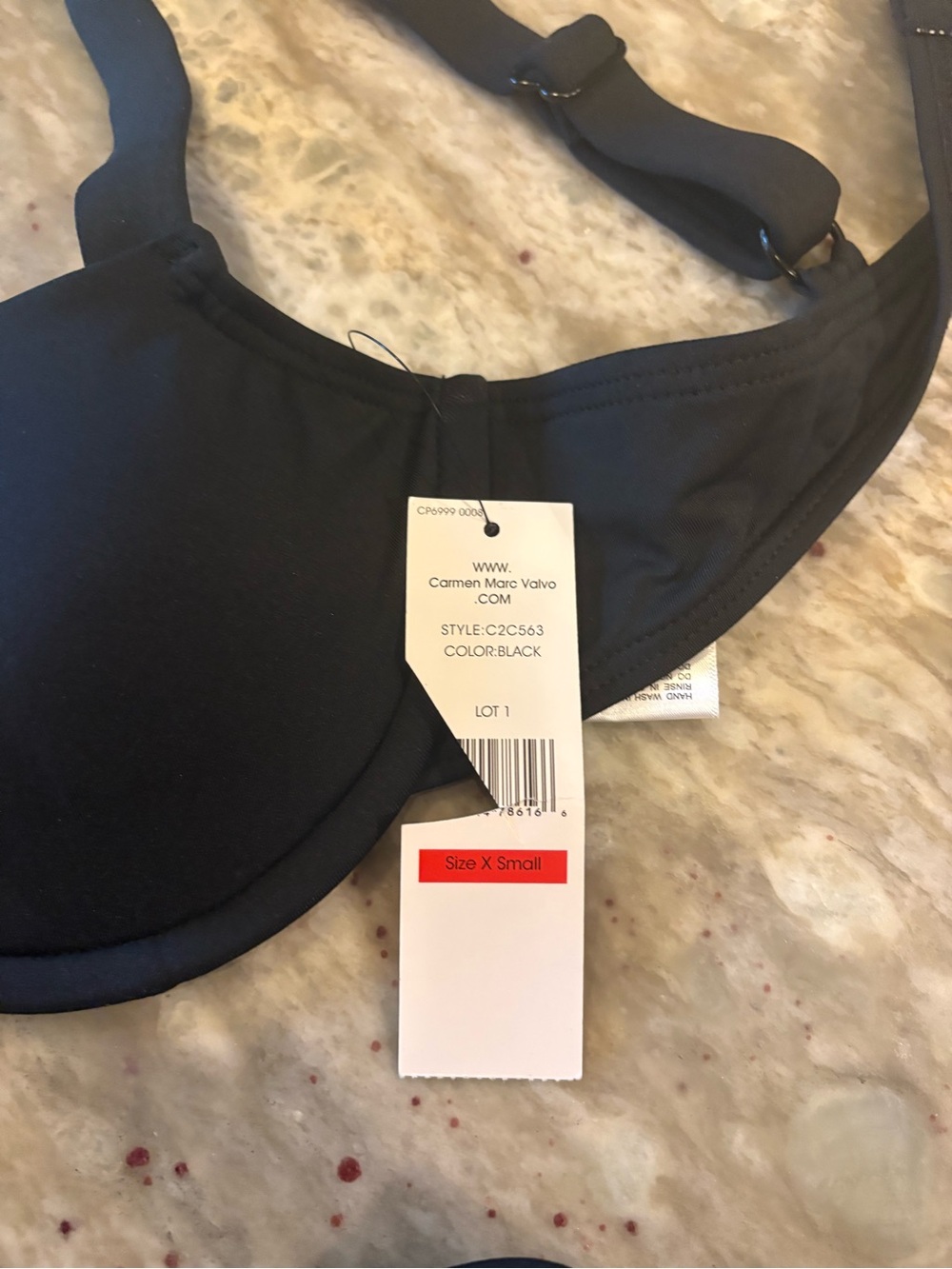 Carmen Marc Valvo Black Two-Piece Bikini Set - Picture 2 of 8
